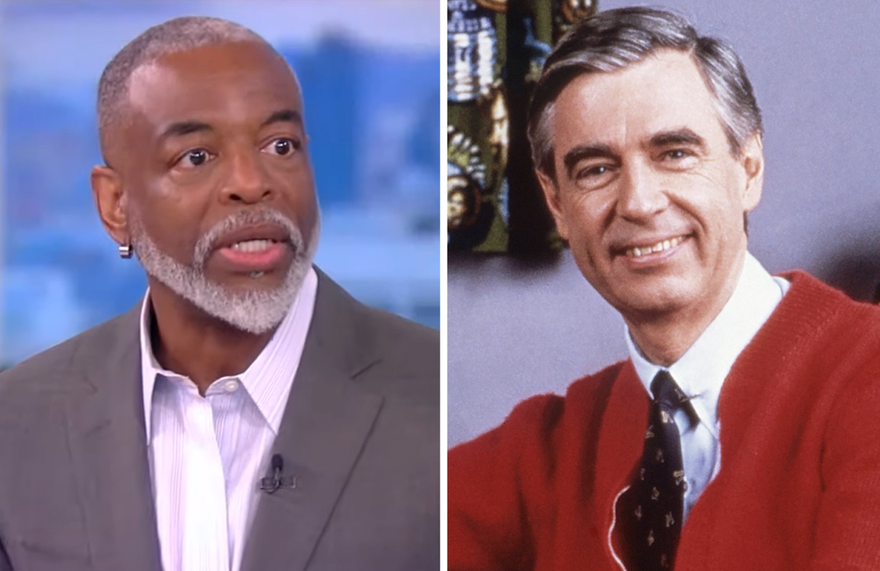 LeVar Burton on The View; Fred Rogers on Mister Rogers' Neighborhood (Photos: ABC/Everett Collection)
