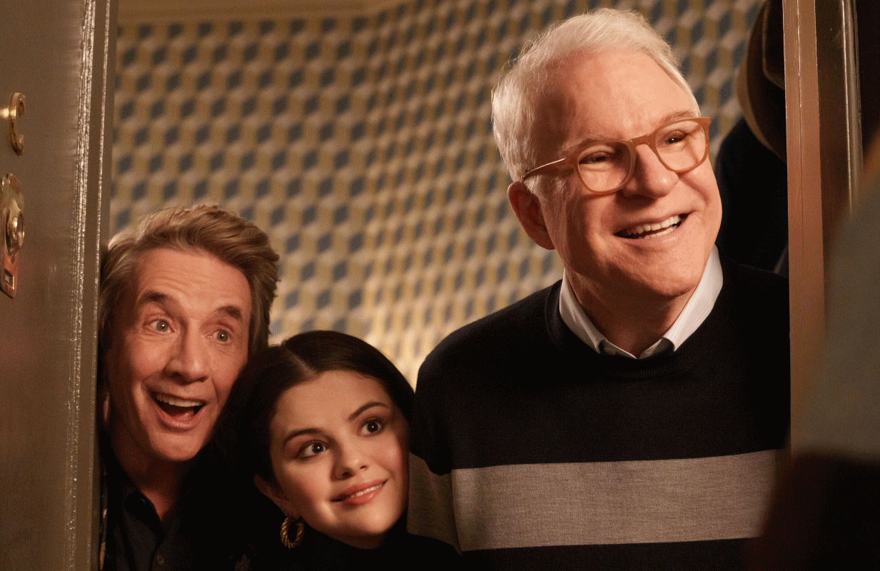 Martin Short, Selena Gomez and Steve Martin in Only Murders in the Building Season 2. (Photo: Craig Blankenhorn/Hulu)