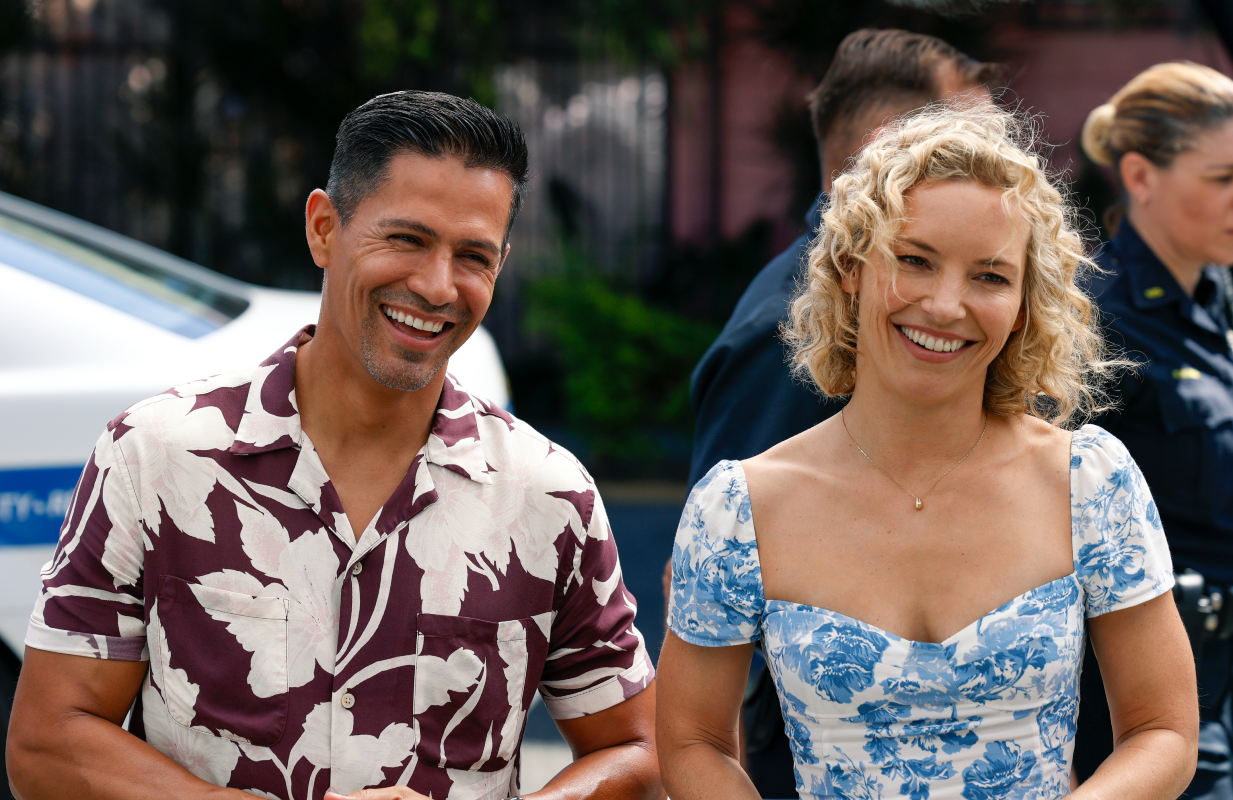 Jay Hernandez and Perdita Weeks in Magnum P.I. (Photo: Zack Dougan/CBS)