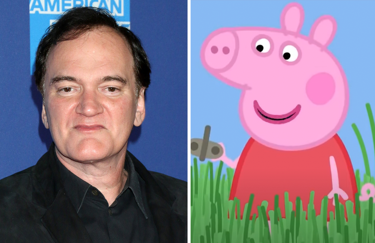 Quentin Tarantino and his hero Peppa Pig (Photos: Everett Collection/Peppe Pig/YouTube)