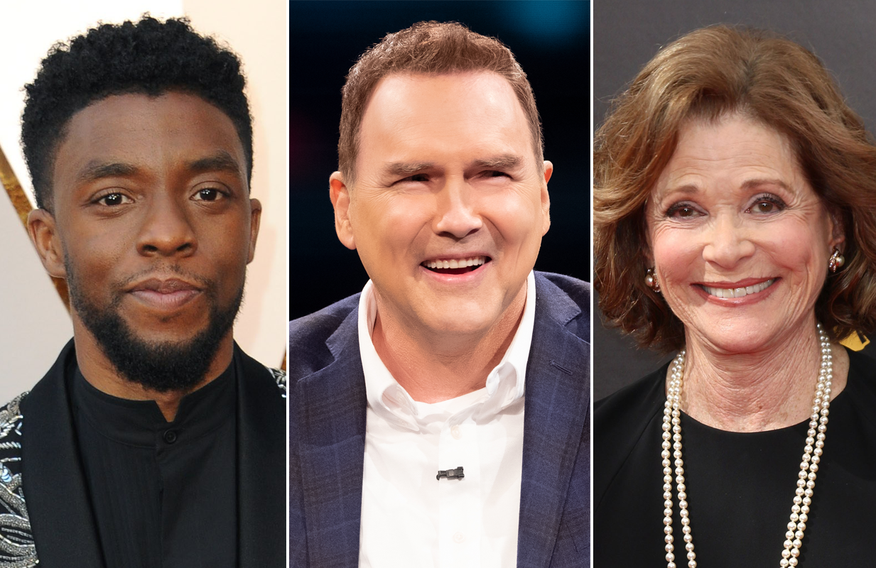 Chadwick Boseman, Norm Macdonald, Jessica Walter (Photos: Everett Collection/Netflix)