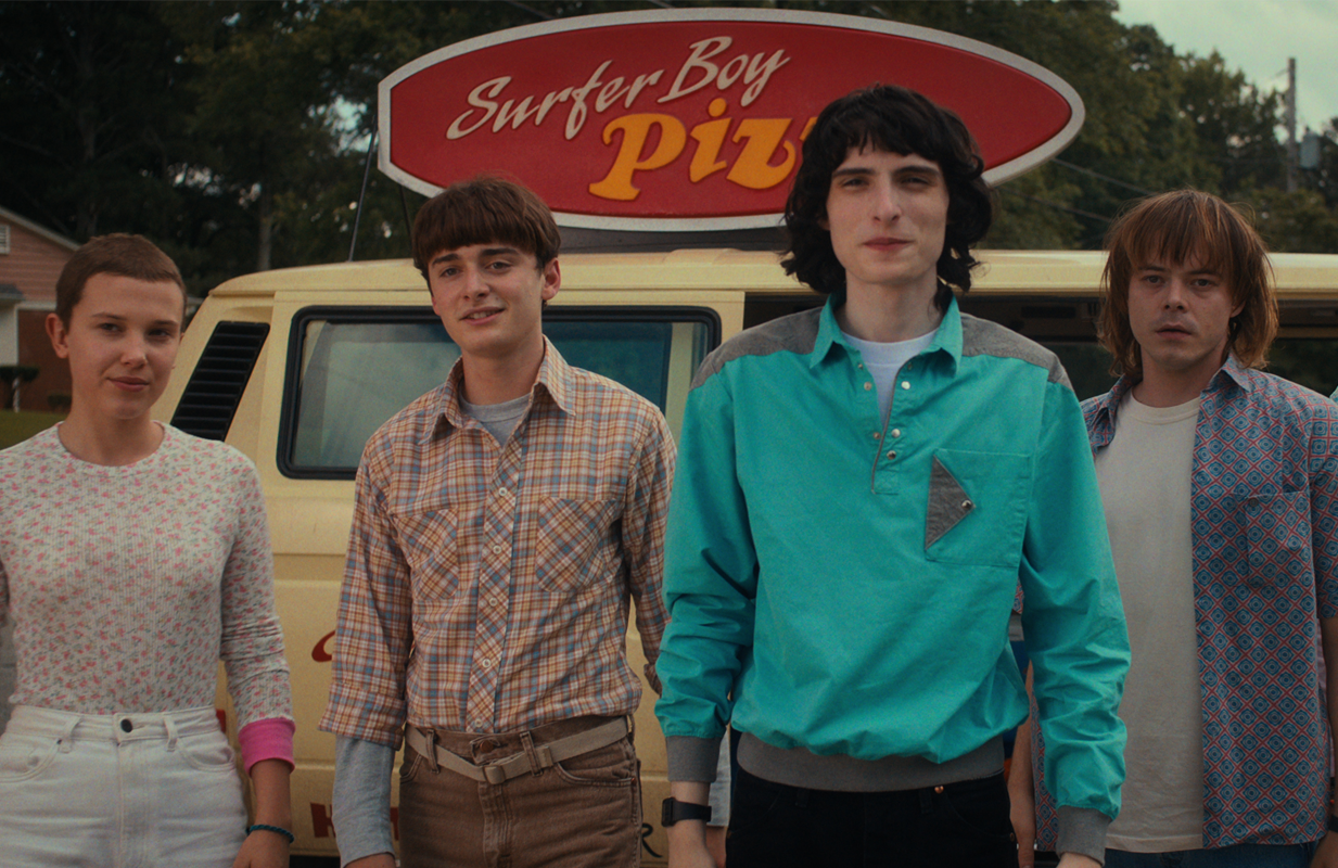 Millie Bobby Brown, Noah Schnapp, Finn Wolfhard, and Charlie Heaton in Netflix's Stranger Things (Photo: Netflix)