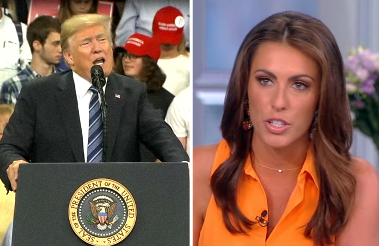 Donald Trump at a campaign rally; Alyssa Farah Griffin on The View (Photos: Everett Collection/ABC)