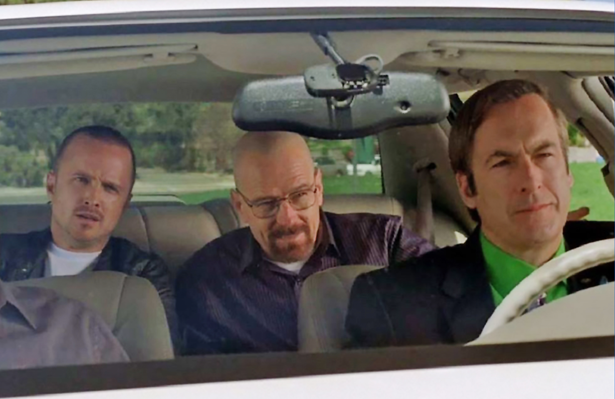 Aaron Paul, Bryan Cranston, and Bob Odenkirk in Breaking Bad (Photo: AMC)