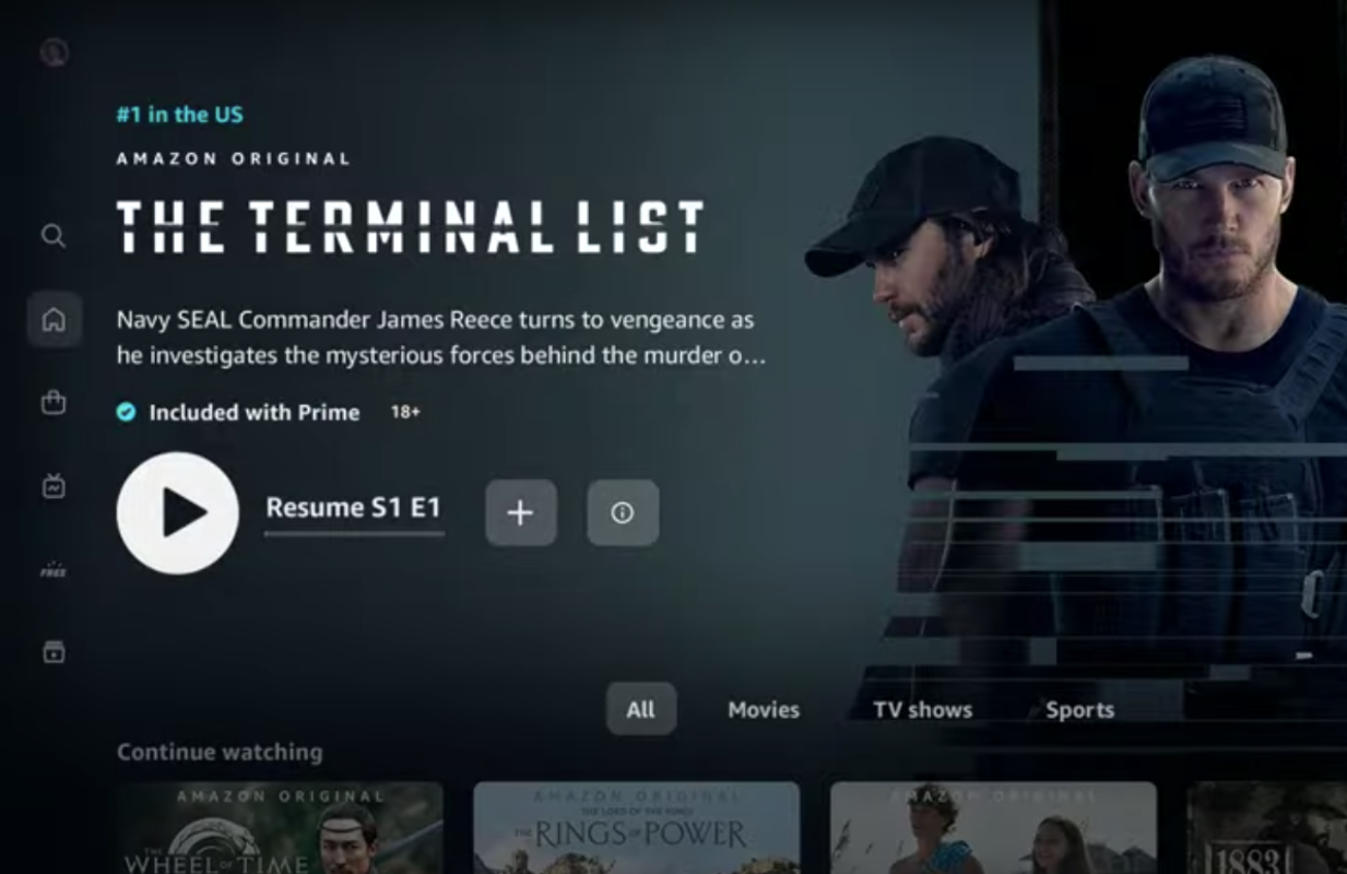 The new Prime Video interface (Photo: Prime Video/YouTube)