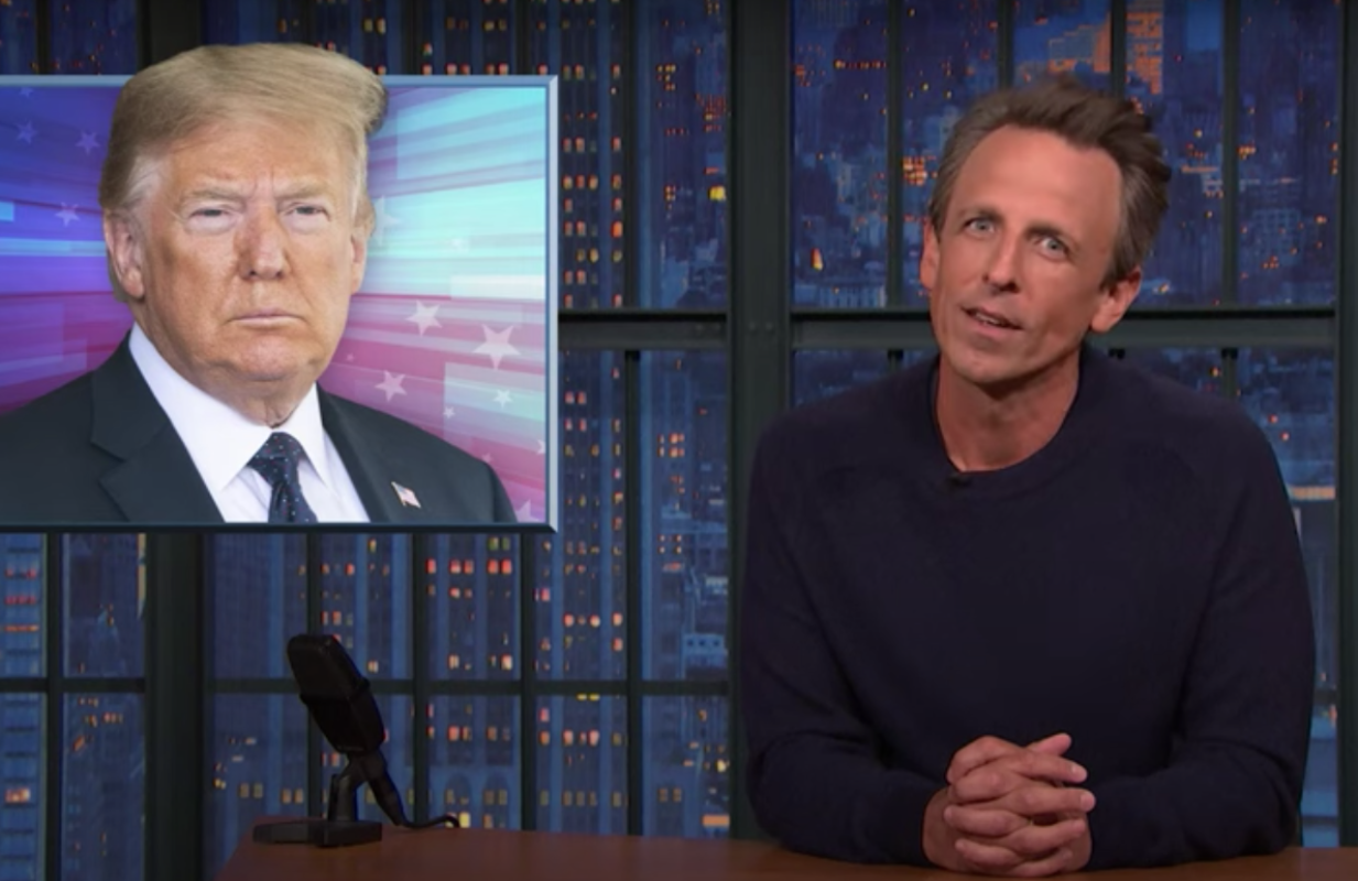 Seth Meyers discussing Donald Trump on Late Night (Photo: NBC/YouTube)