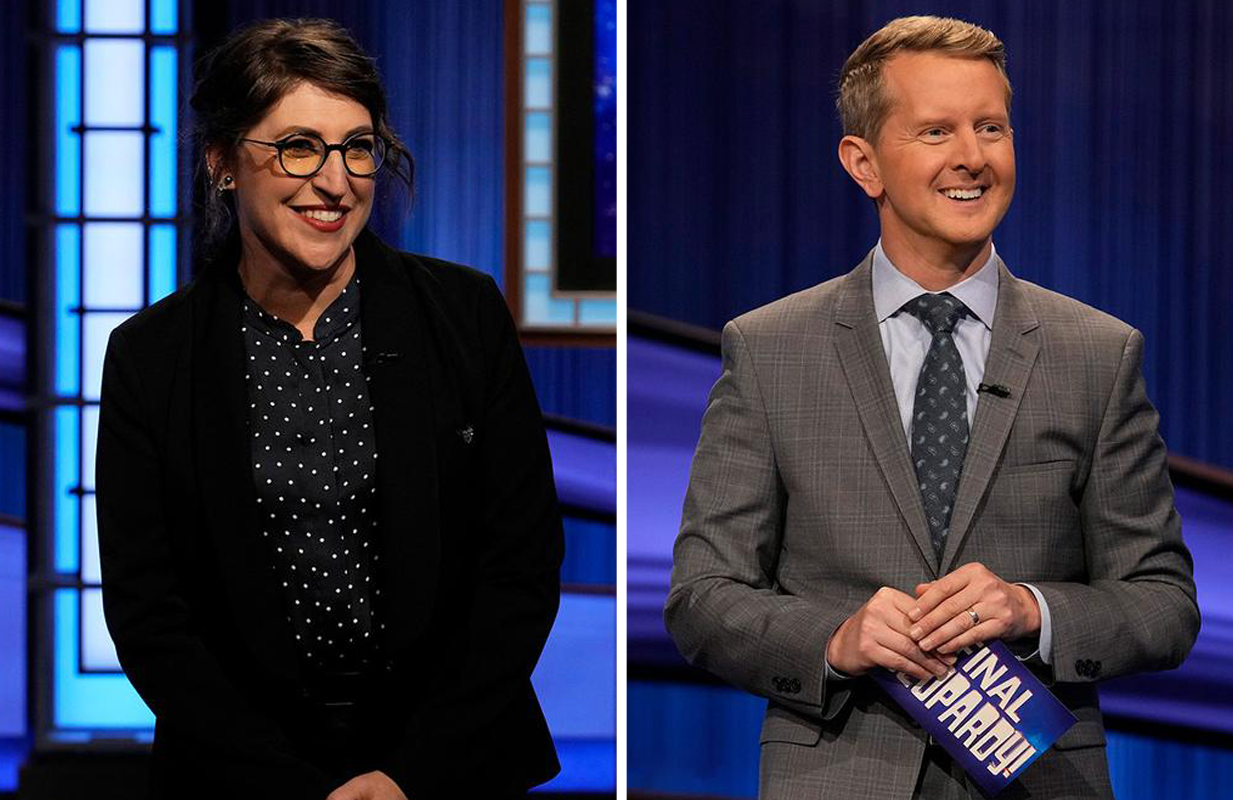 Jeopardy! hosts Mayim Bialik and Ken Jennings (Photo: Sony Pictures Television)