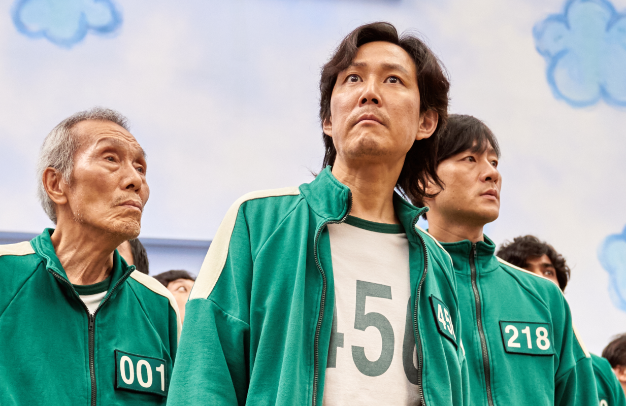Lee Jung-jae, Park Hae-soo, and Oh Young-soo in Squid Game (Photo: Noh Juhan/Netflix)