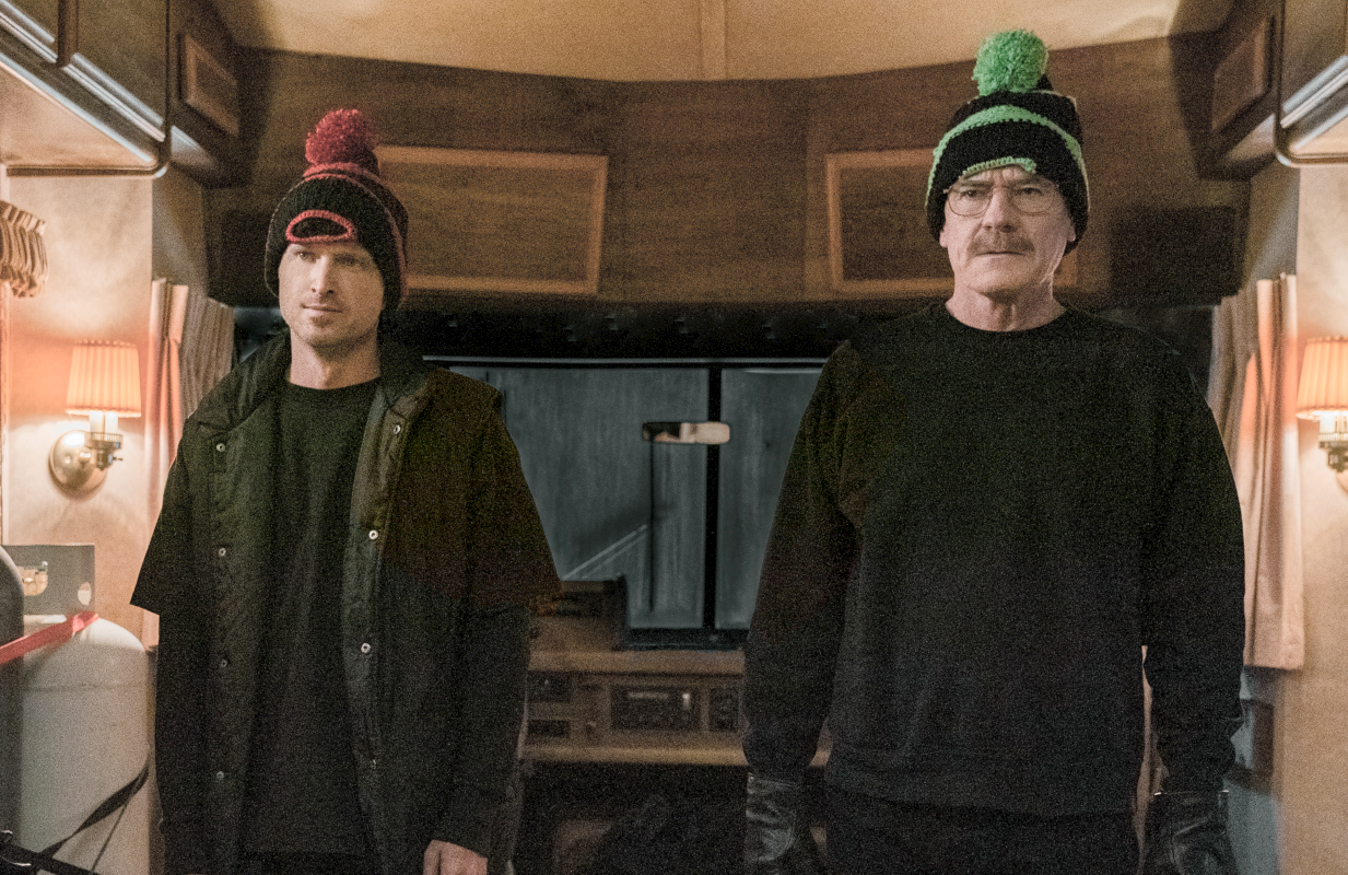 Aaron Paul and Bryan Cranston on Better Call Saul (Photo: Greg Lewis/AMC/Sony Pictures Television)