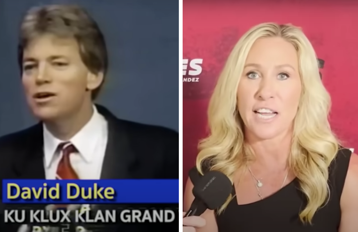 David Duke and Marjorie Taylor Greene (Photos: Comedy Central/YouTube)