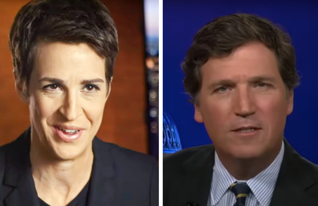 Rachel Maddow and Tucker Carlson (Photo: Magnolia Pictures/Everett Collection and Fox News/YouTube)
