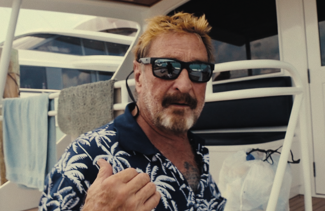 John McAfee in an image from Netflix's Running With the Devil. (Photo: Netflix)