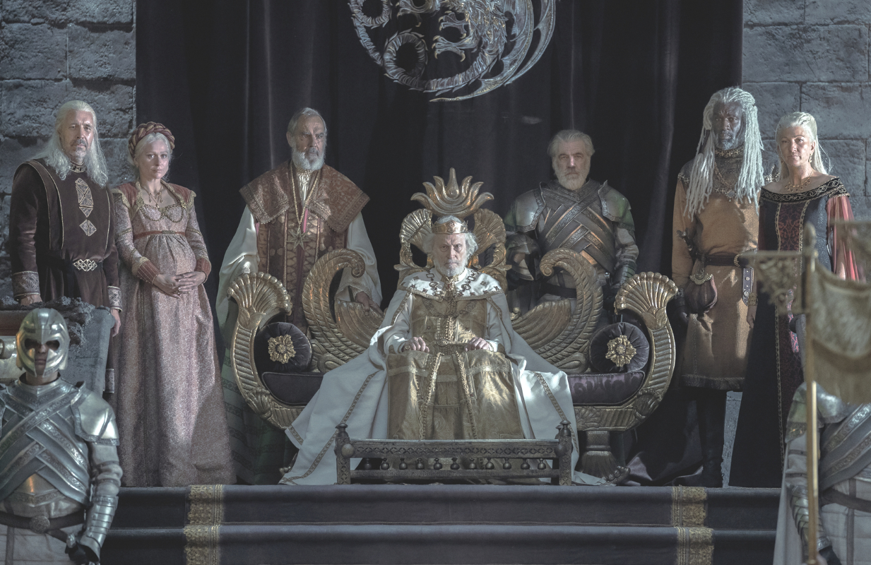 Paddy Considine, Sian Brooke, Michael Carter, Steve Toussaint and Eve Best in House of the Dragon. (Photo: Ollie Upton/HBO)