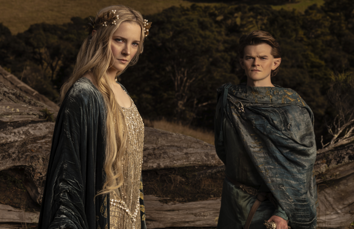 Robert Aramayo and Morfydd Clark in The Lord of the Rings: The Rings of Power. (Photo: Ben Rothstein/Prime Video)
