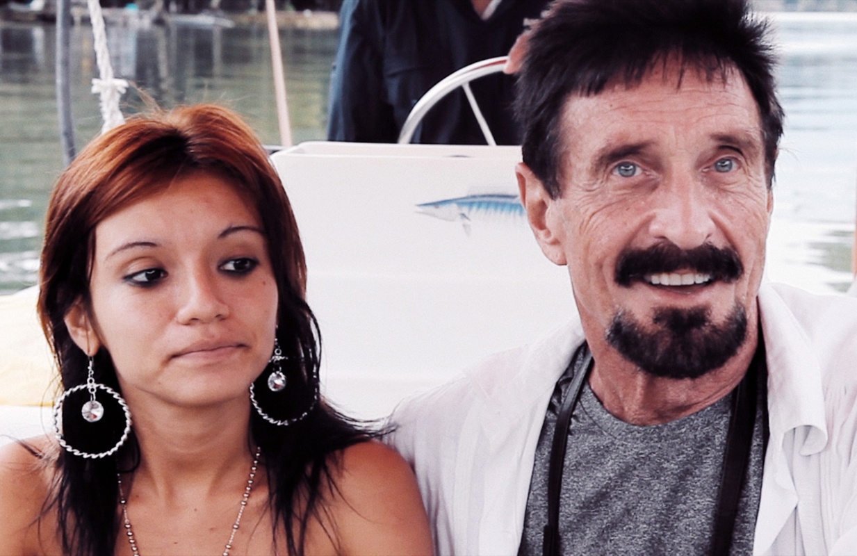 John McAfee with his former girlfriend Samantha Herrera in an image from Running With the Devil: The Wild World of John McAfee. (Photo: Netflix)