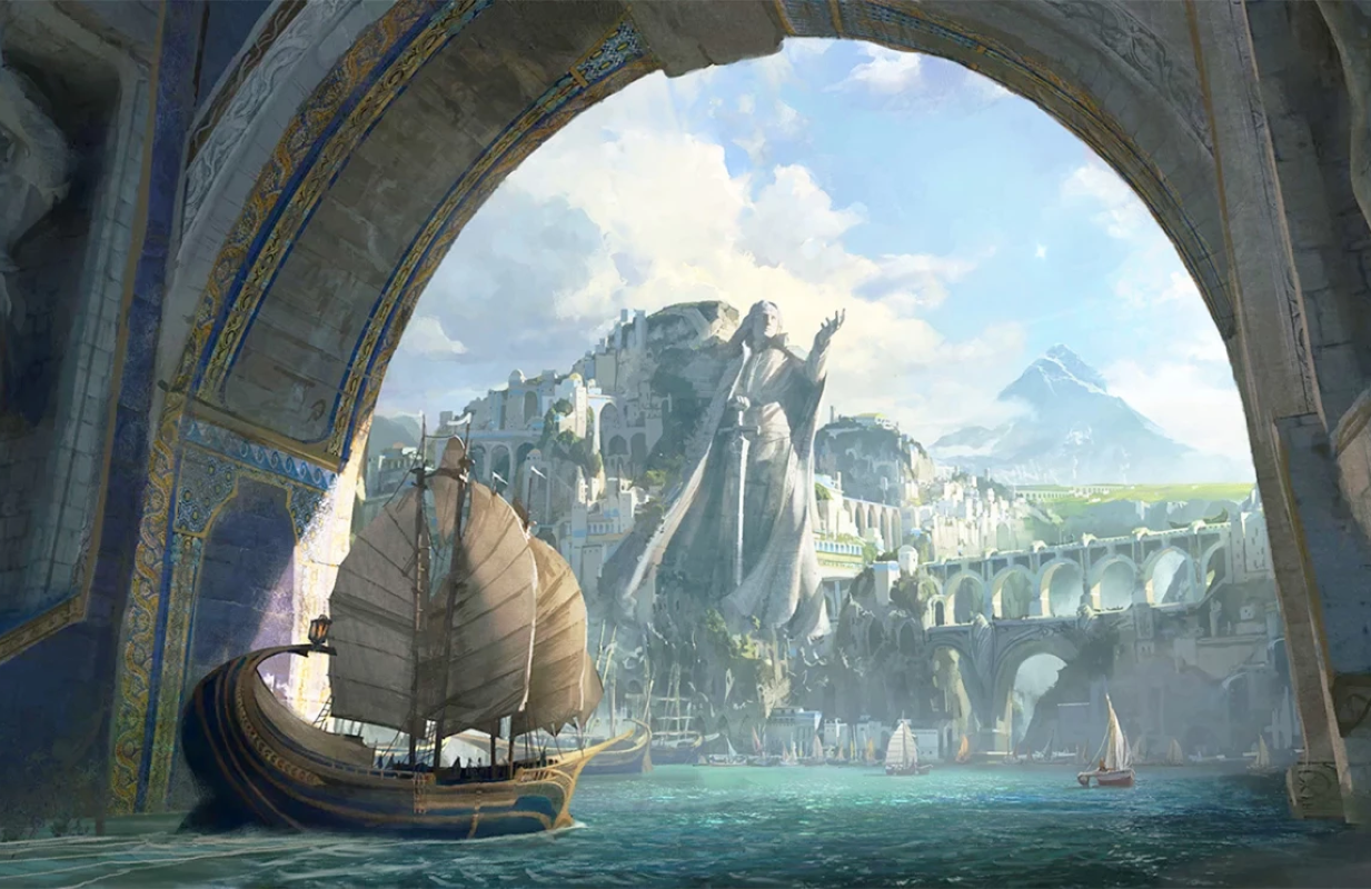 The Lord of the Rings: Rings of Power marks the first time Tolkien's Atlantis-like island nation Númenor has been depicted on screen. (Photo: Amazon Studios)