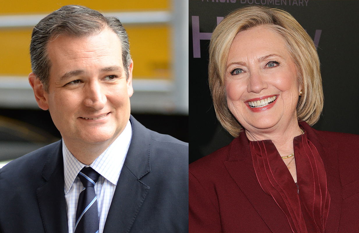Ted Cruz, Hillary Clinton. (Photos: Everett Collection)