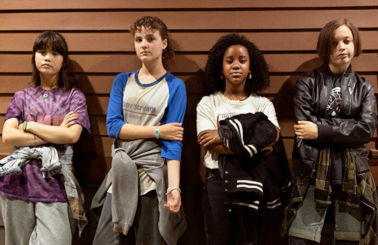 Riley Lai Nelet, Fina Strazza, Camryn Jones, and Sofia Rosinsky in Paper Girls. (Photo: Prime Video)