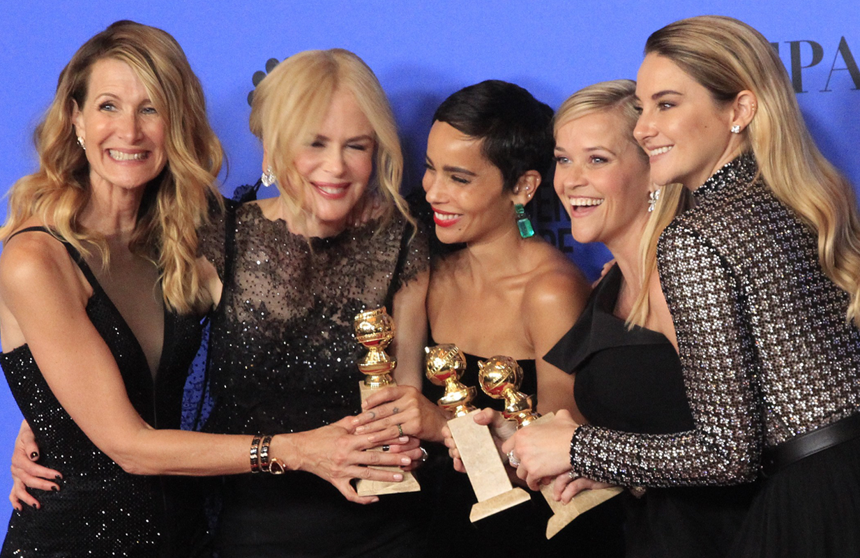 Laura Dern, Nicole Kidman, Zoe Kravitz, Reese Witherspoon, and Shailene Woodley at the 75th Annual Golden Globe Awards. (Photo: Priscilla Grant/Everett Collection)