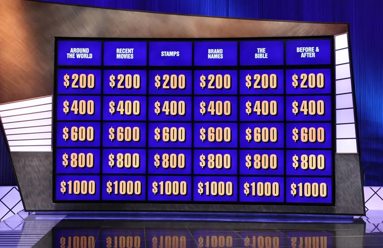 The Jeopardy! board. (Photo: Sony)