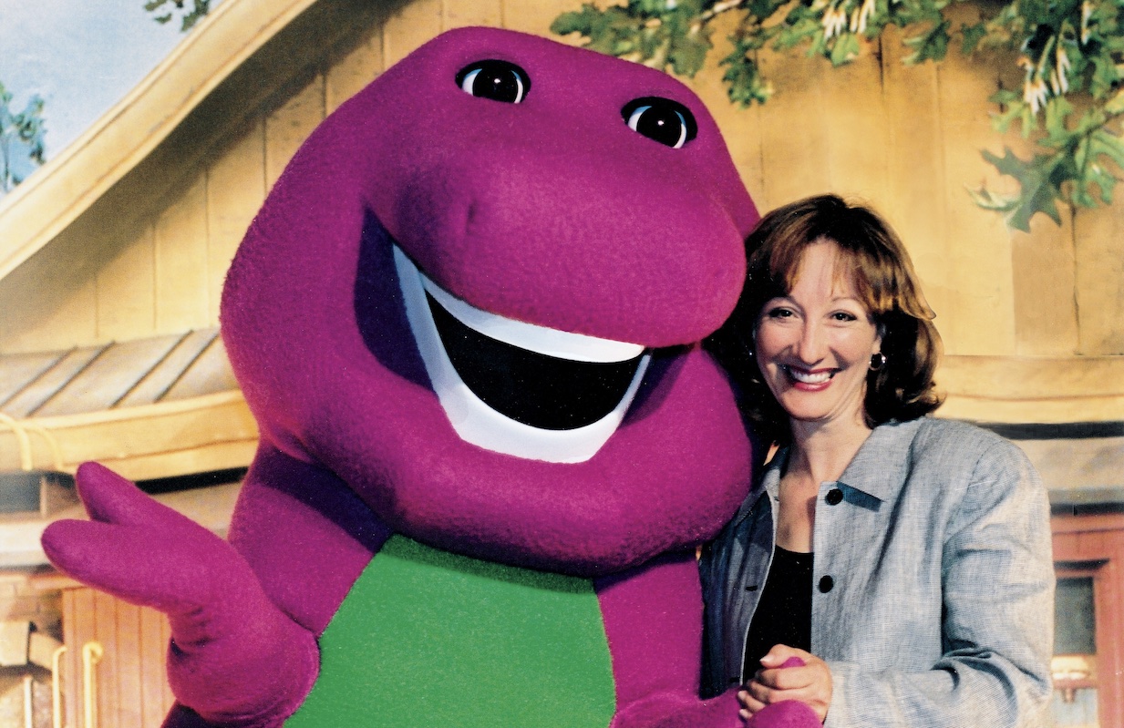 Barney and Sheryl Leach, Barney's creator. (PBS/Everett Collection)