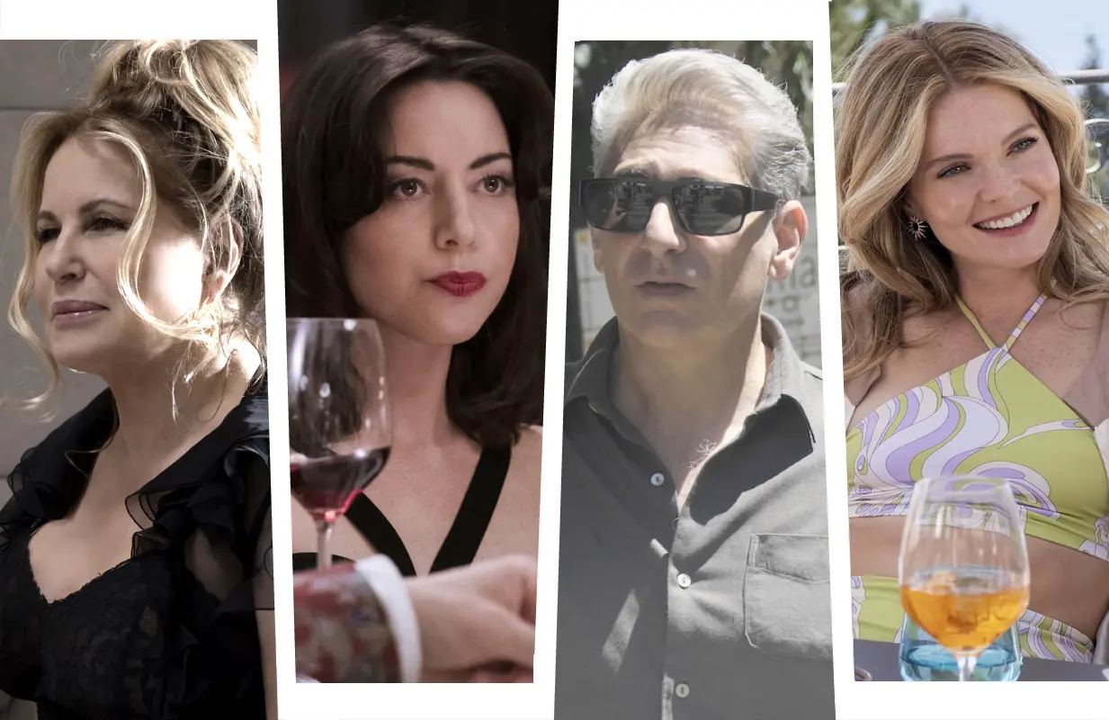 Jennifer Coolidge, Aubrey Plaza, Michael Imperioli, and Meghann Fahy in The White Lotus Season 2. (Photos: HBO)