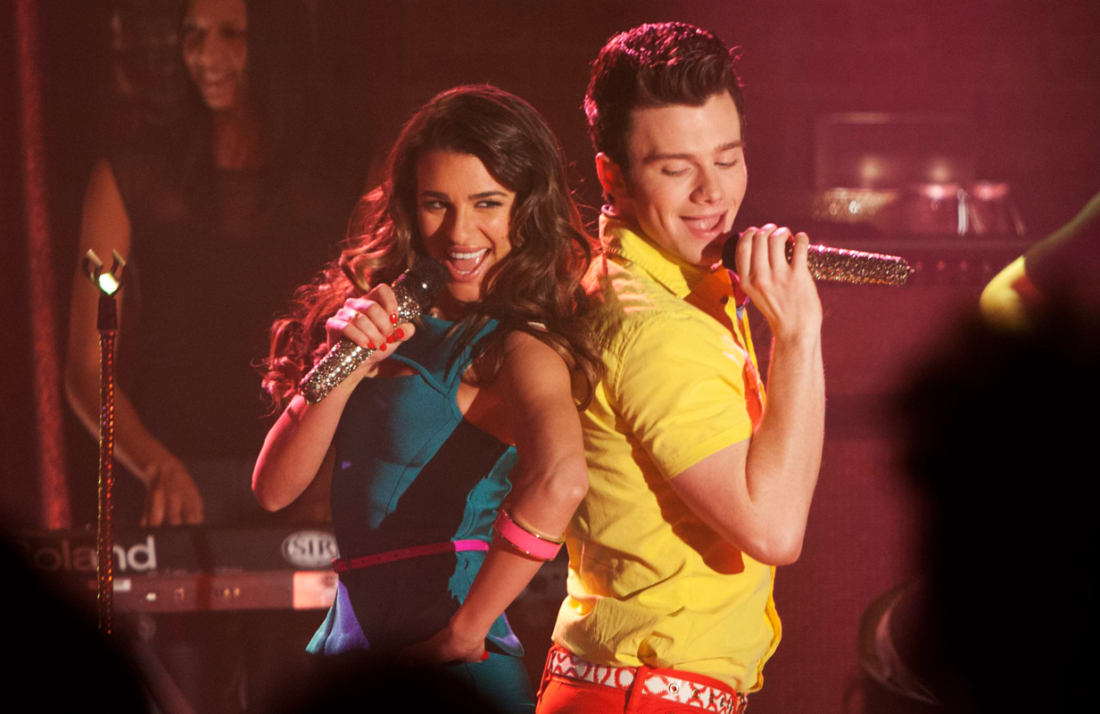 Lea Michele and Chris Colfer in Glee. (Photo: Fox/Courtesy Everett Collection)