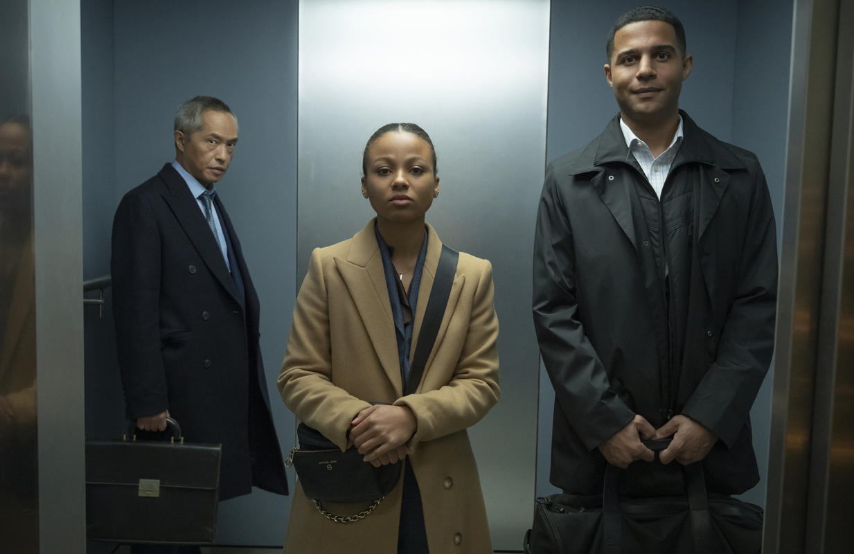 Ken Leung, Myha’la Herrold, and Alex Alomar Akpobome in Industry. (Photo: HBO)