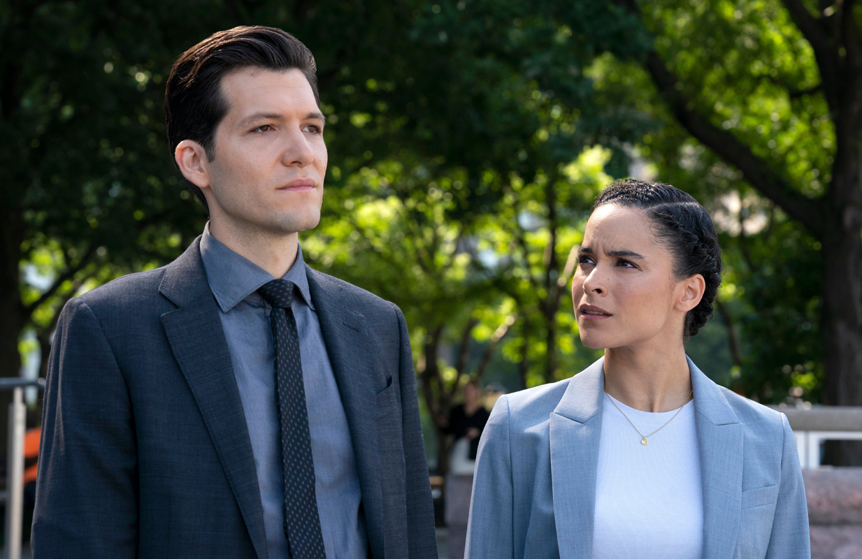 Jeff Wilbusch and Juliana Canfield in The Calling. (Photo: Peacock)
