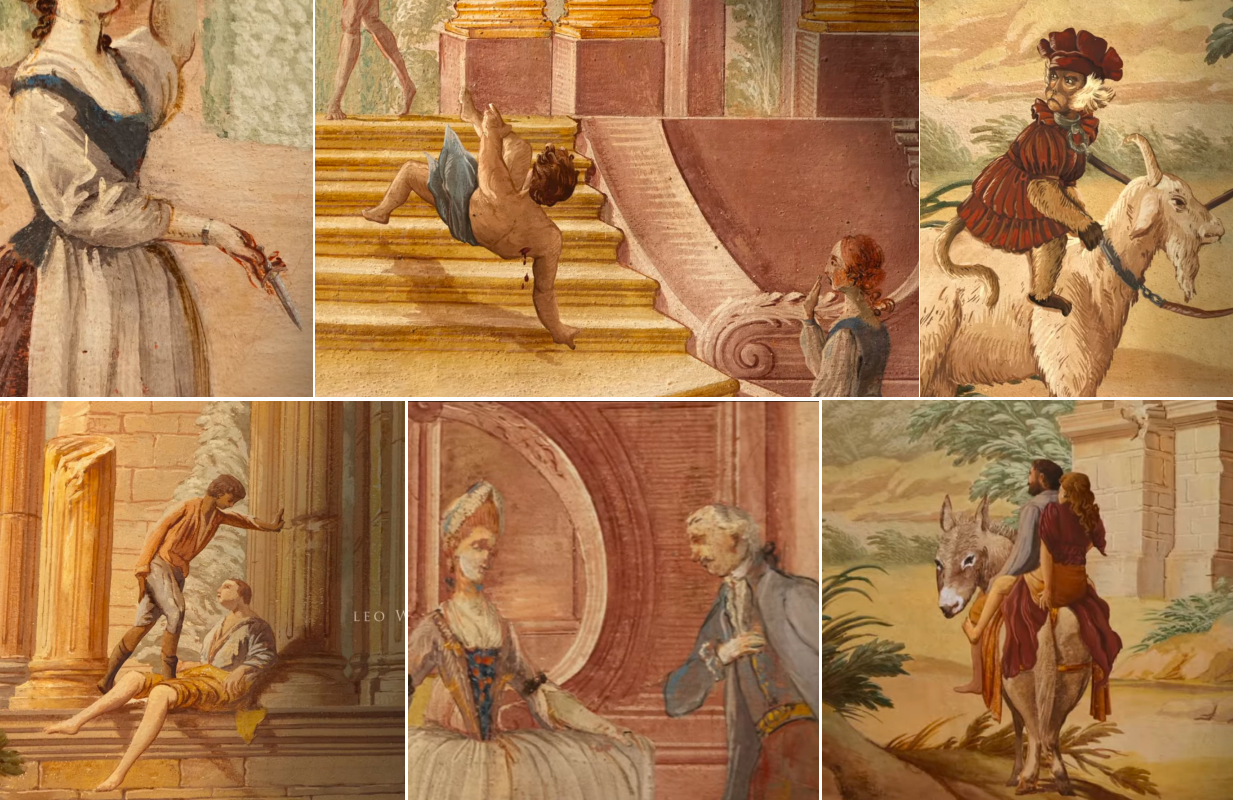 Scenes from the opening credits of The White Lotus Season 2 (HBO)