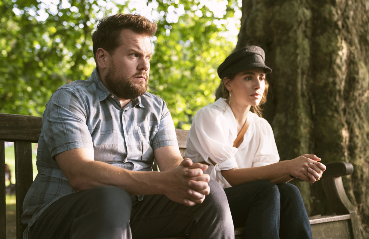 James Corden and Melia Kreiling in Mammals (Photo: Luke Varley/Amazon Studios)