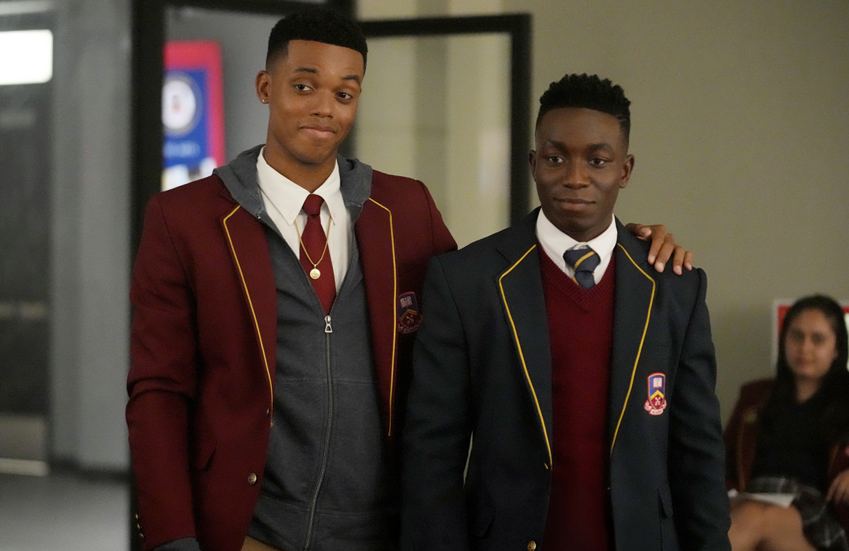 Jabari Banks and Olly Sholotan in Bel-Air. (Photo: Peacock)