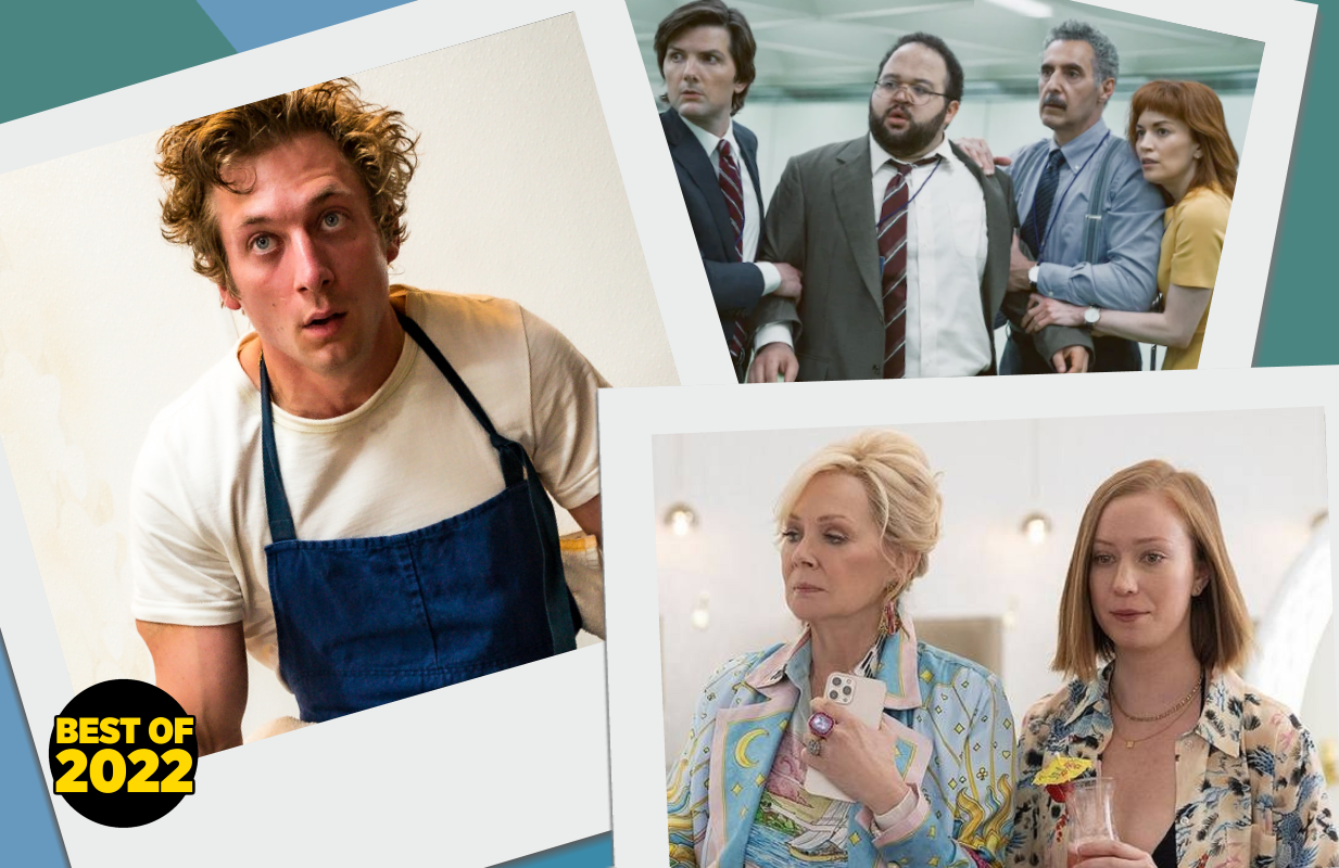 The Bear, Severance, and Hacks (Photos: FX/Apple TV+/HBO Max; Primetimer graphic)
