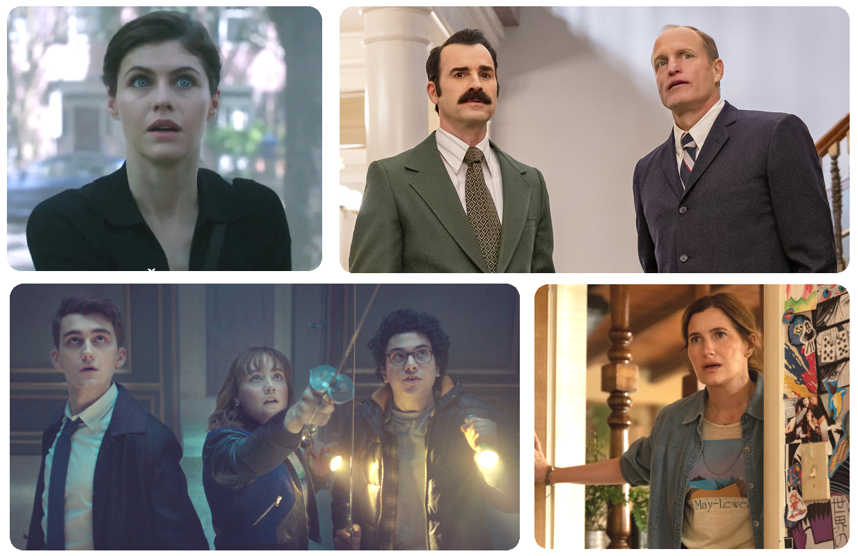 Mayfair Witches, White House Plumbers, Lockwood &amp; Co., Tiny Beautiful Things (Photos: AMC/HBO/Netflix/Hulu; Primetimer graphic)
