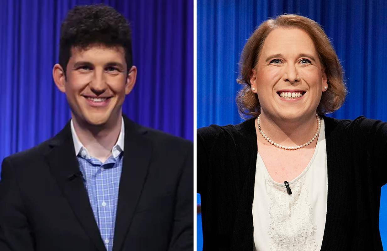 Jeopardy! all-stars Matt Amodio and Amy Schneider (Photo courtesy of Jeopardy Productions)