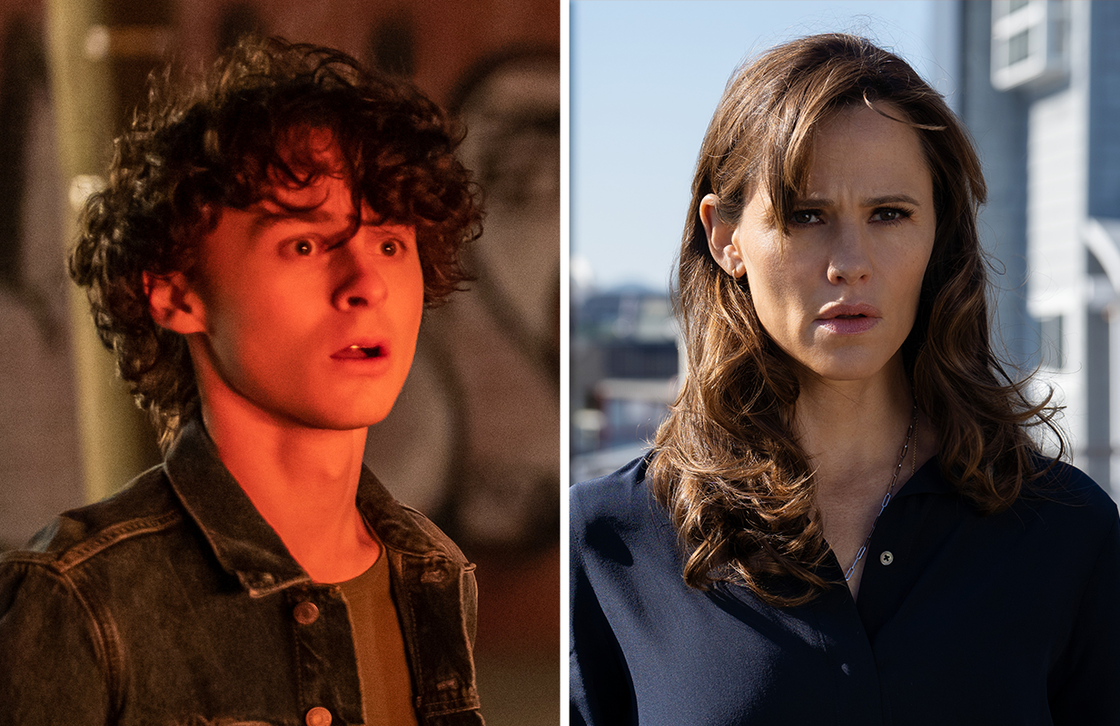 Wyatt Oleff in City on Fire; Jennifer Garner in The Last Thing He Told Me (Photos: Apple)