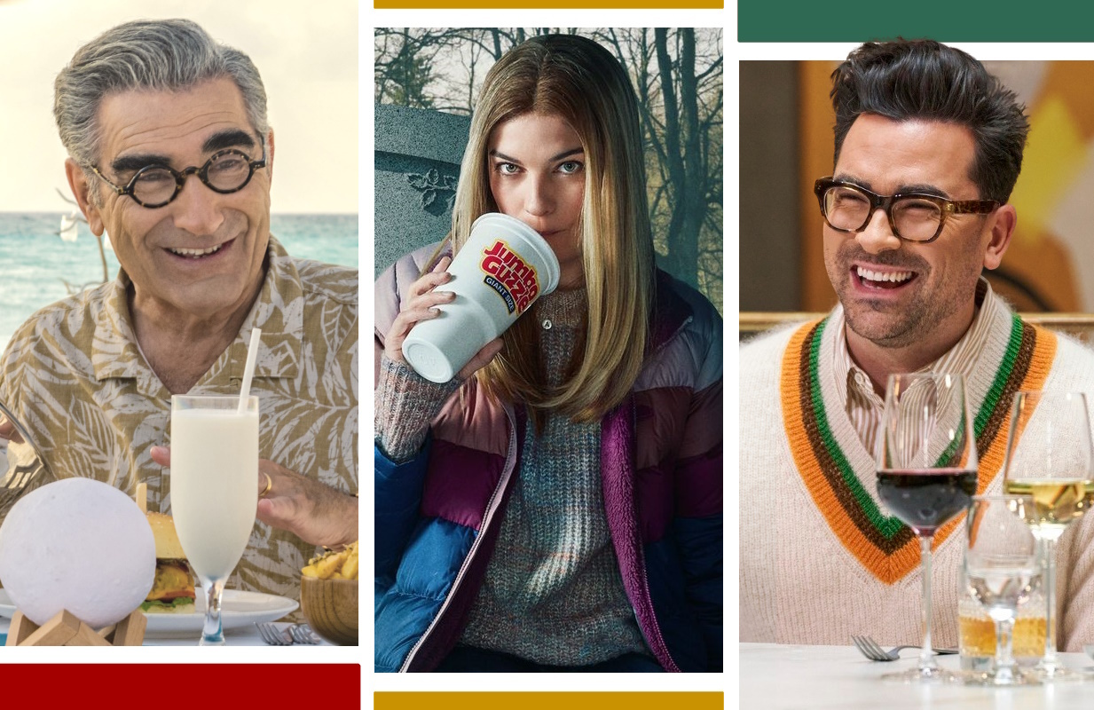 Eugene Levy, Annie Murphy, Dan Levy (photo: Apple, AMC, HBO Max)