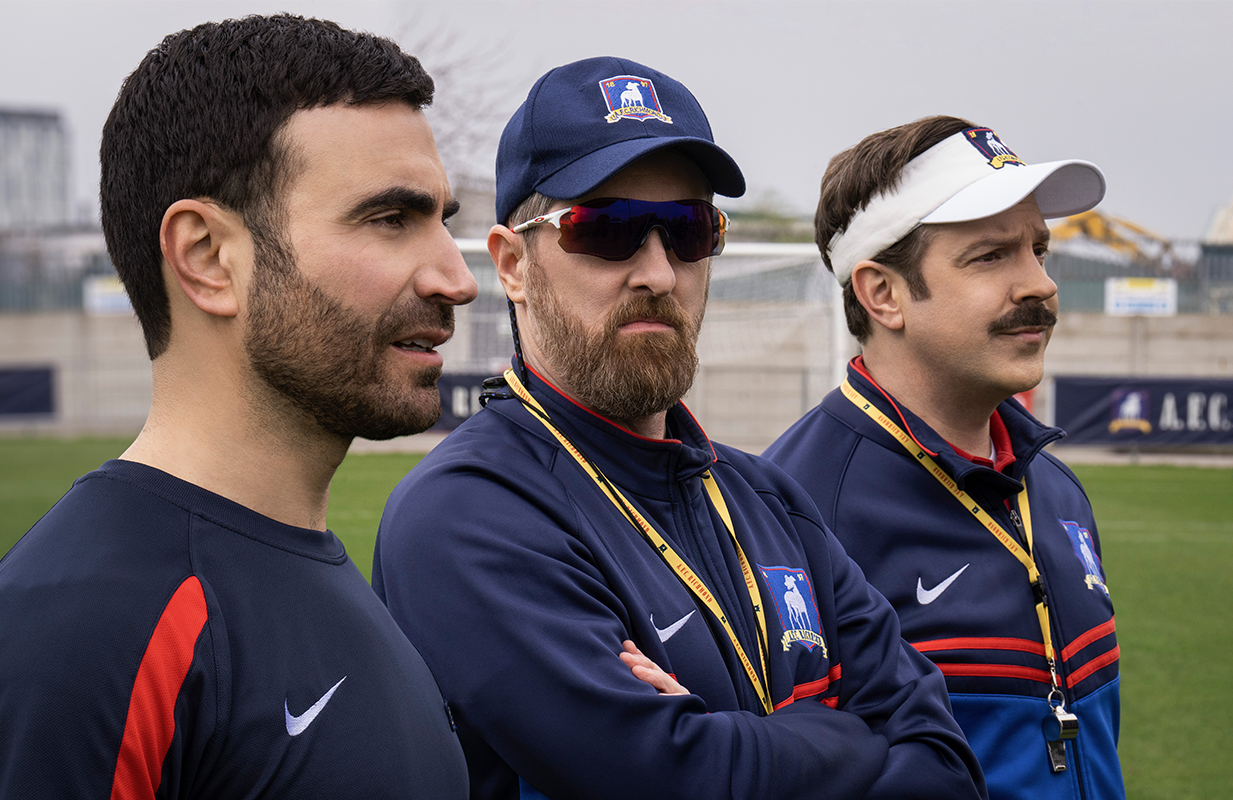 Brett Goldstein, Brendan Hunt, and Jason Sudeikis in Ted Lasso Season 3 (Photo: Apple TV+)