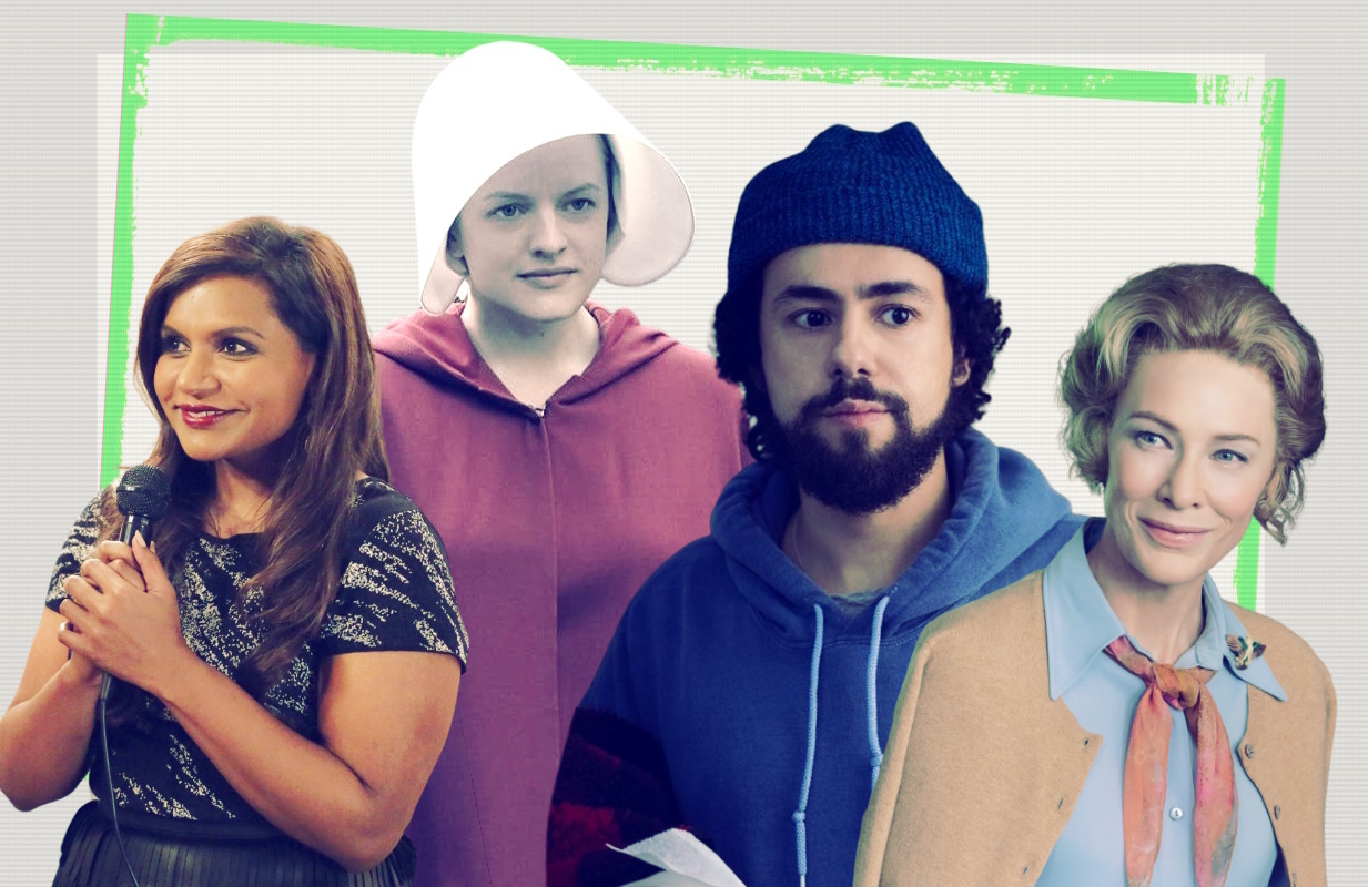 The Mindy Project, The Handmaid's Tale, Ramy, and Mrs. America each played a key role in Hulu's development over the past 15 years. (Photos: Hulu/Everett Collection; Primetimer graphic) 