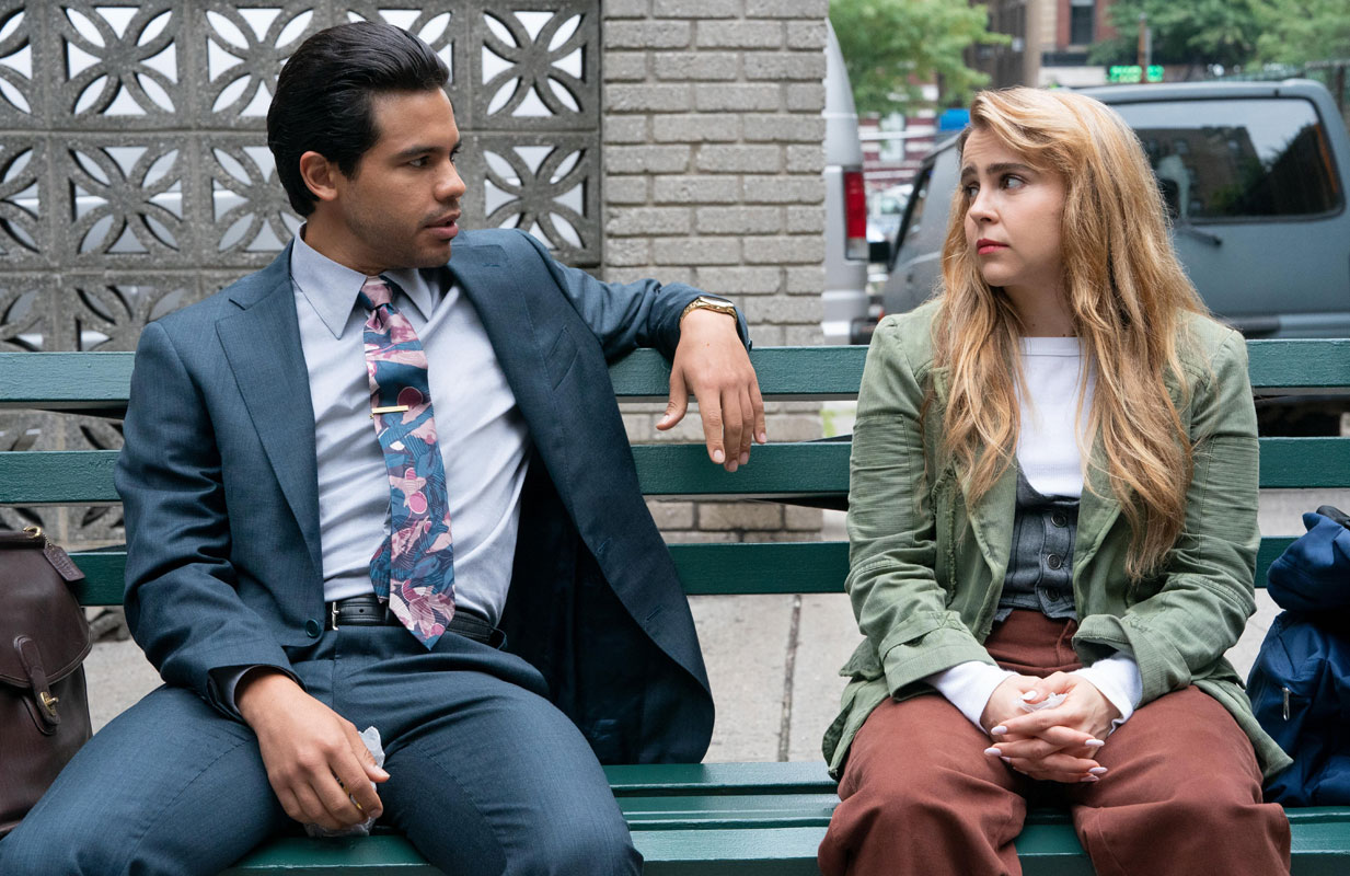 Carlos Valdes and Mae Whitman in Up Here (Photo: Patrick Harbron/Hulu)