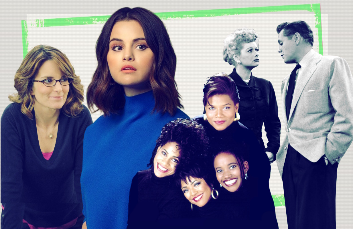 30 Rock, Only Murders in the Building, Living Single, I Love Lucy (Photos: Everett Collection/Hulu; Primetimer graphic)