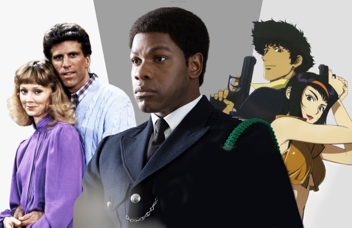 Cheers, Small Axe: Red, White and Blue, and Cowboy Bebop (Images: Everett Collection; Primetimer graphic)