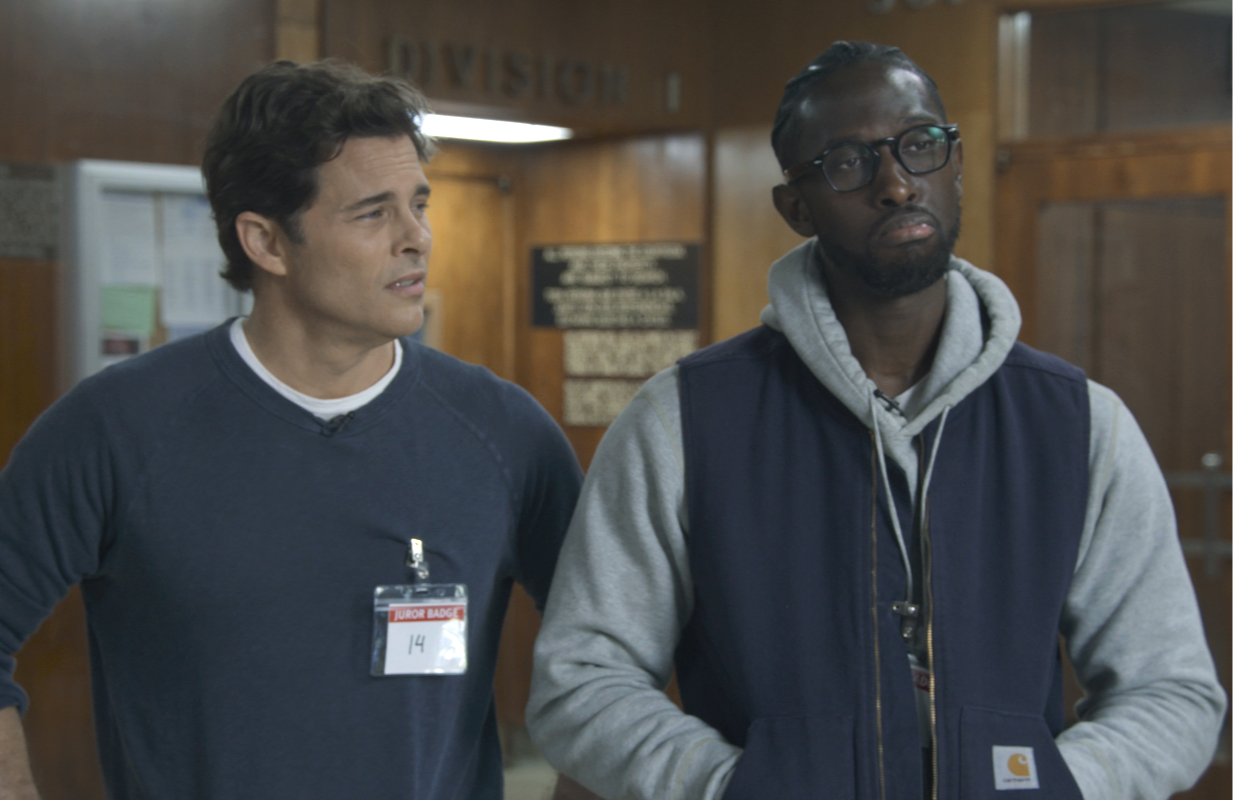 James Marsden and Ishmel Sahid in Jury Duty (Photo: Amazon Freevee)