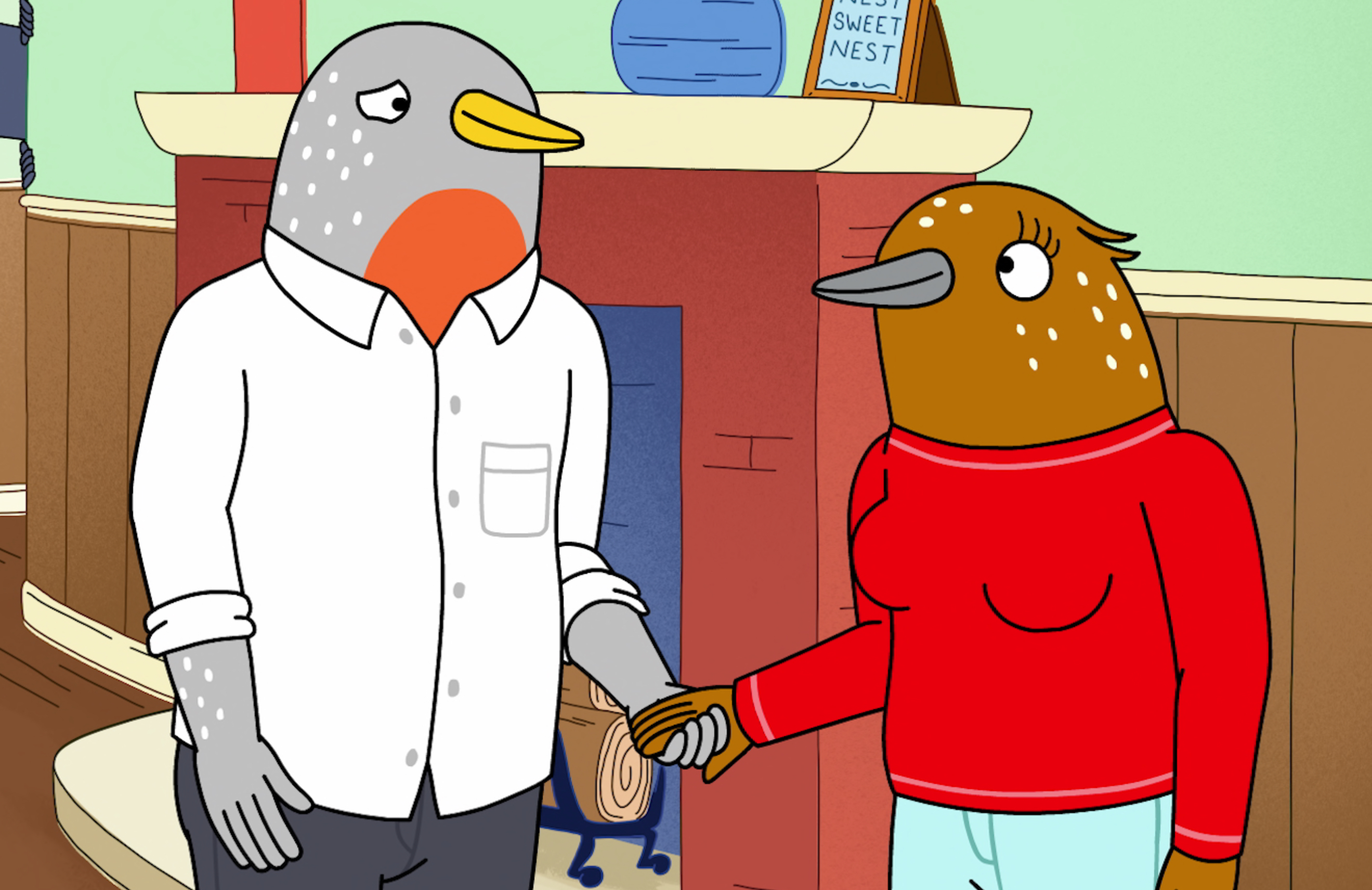 Speckle (Steven Yeun) and Bertie (Ali Wong) in Tuca &amp; Bertie (Photo: Netflix) 