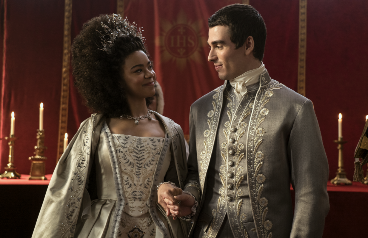  India Amarteifio and Corey Mylchreest in Queen Charlotte (Photo: Liam Daniel/Netflix)