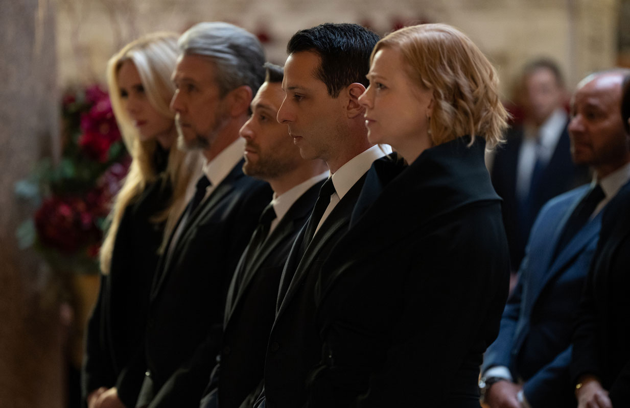Justine Lupe, Alan Ruck, Kieran Culkin, Jeremy Strong, and Sarah Snook (Photo: Macall Polay/HBO)