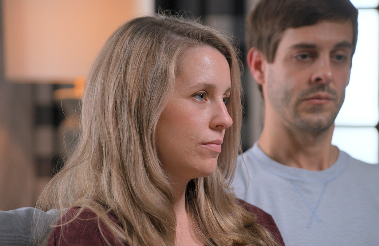 Jill Duggar Dillard and her husband, Derick, in Shiny Happy People: Duggar Family Secrets. (Photo: Prime Video)
