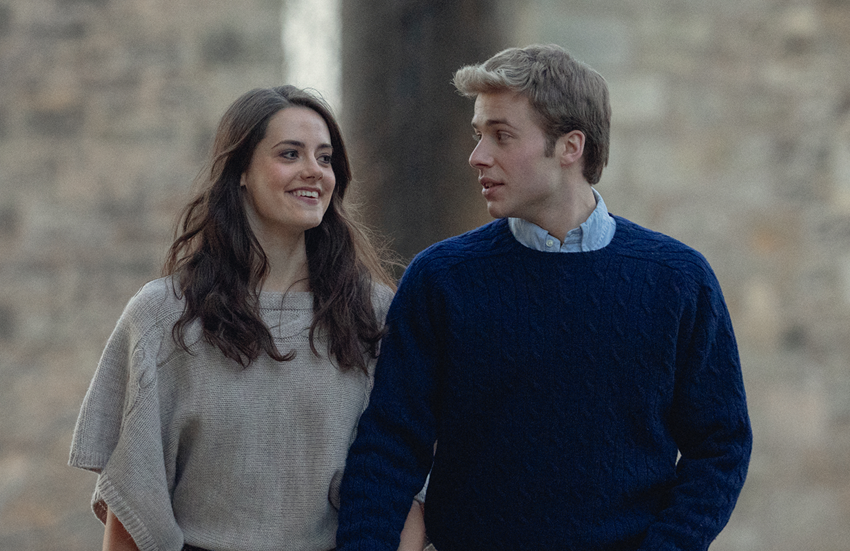 Meg Bellamy and Ed McVey in The Crown Season 6 (Photo: Justin Downing/Netflix)