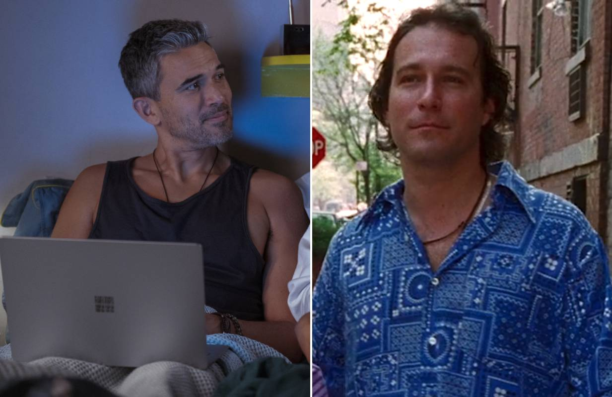 The necklaces on Franklyn (Ivan Hernandez) and Aidan (John Corbett) prove Carrie has a type. (Photo: Craig Blankenhorn/Max; HBO)