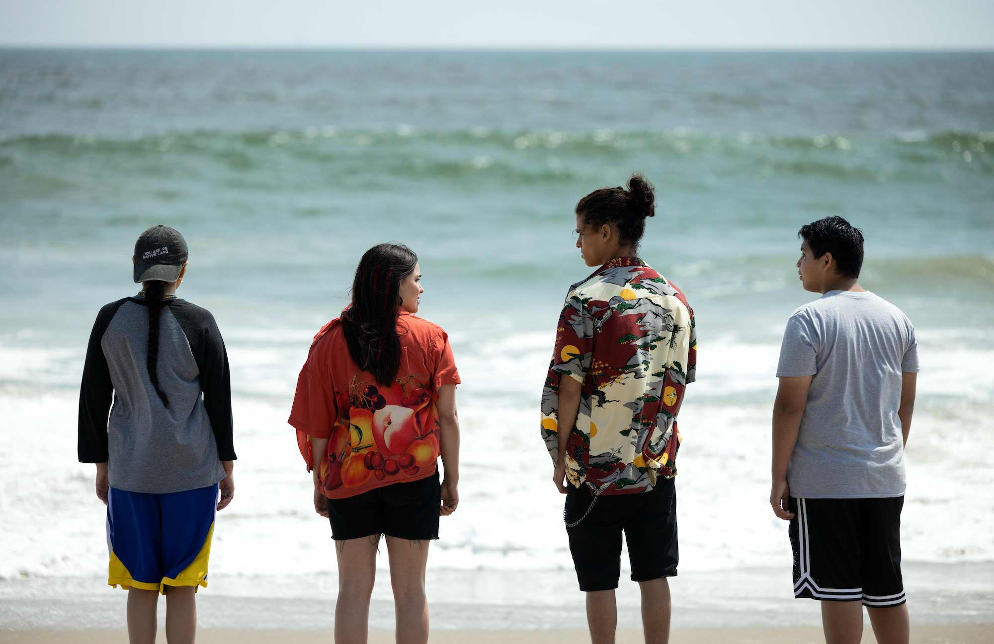 Paulina Alexis, Devery Jacobs, D'Pharaoh Woon-A-Tai, and Lane Factor in Reservation Dogs (Photo: FX)